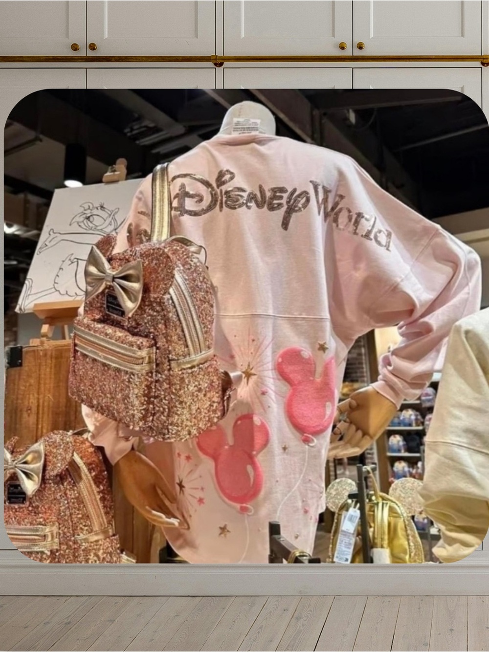 NWT Limited Edition WDW Disney Pink Sequin Mickey  Balloon Spirit Jersey